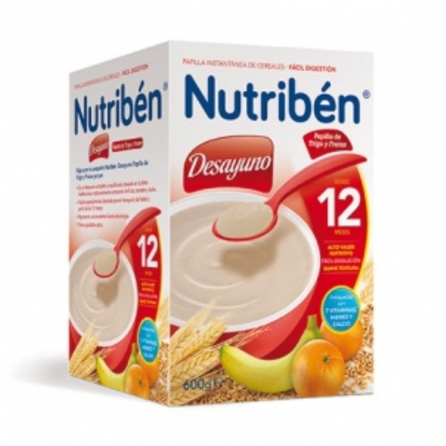NUTRIBEN DESAYUNO PAPILLA DE TRIGO CON FRUTA (600 G)