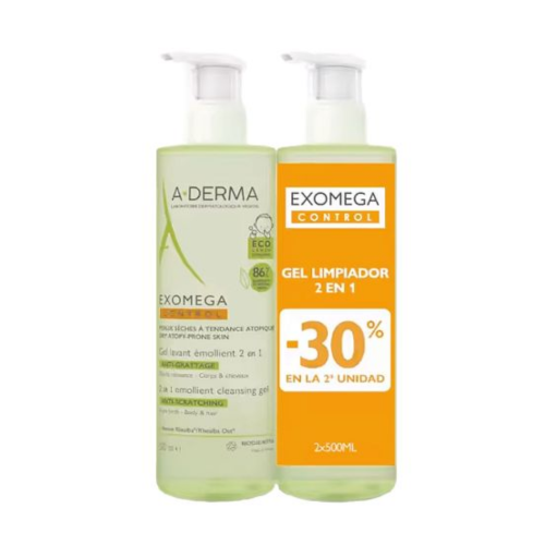 A-derma exomega control gel champu 2 en1 pack