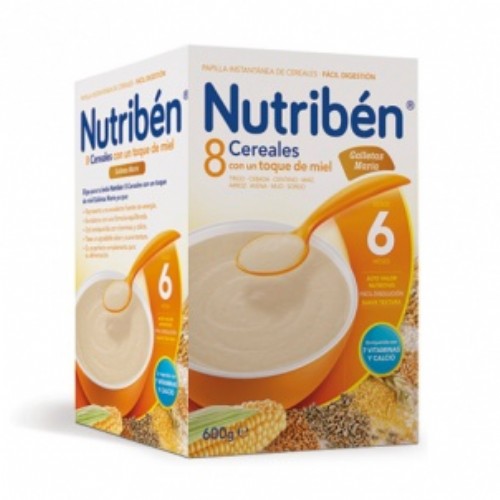 Nutriben 8 cereales y miel galletas maria (600 g)