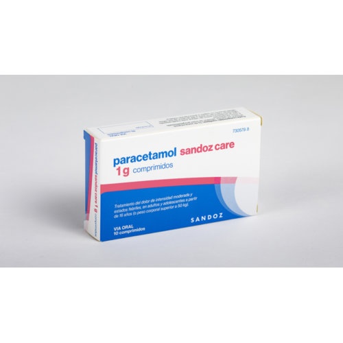 PARACETAMOL SANDOZ CARE 1 G COMPRIMIDOS EFG, 10 comprimidos