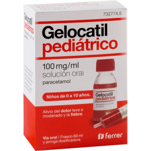 GELOCATIL PEDIATRICO 100MG/ML SOLUCION ORAL, 1 frasco x 60 ml