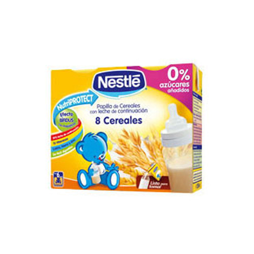 Nestle papilla 8 cereales lista para tomar (Brik 250 ml 2 u)