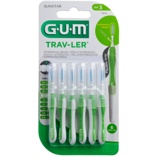 Cepillo interdental viaje - gum 1414 trav-ler (ultrafino 1.1 mm conico 6u)