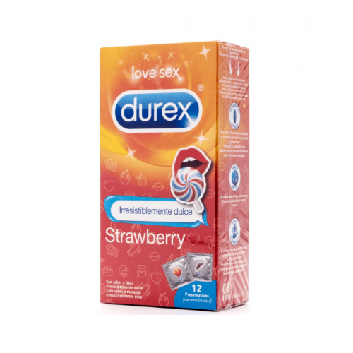 Durex strawberry - preservativos (12 u)