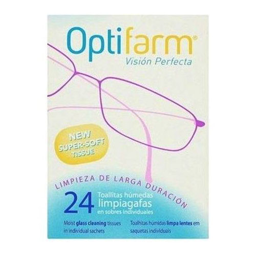 Limpiagafas optifarm toallitas 24 un