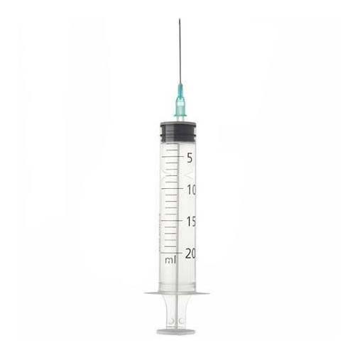 Jeringa de tres cuerpos con aguja (20 ml central a:0,8 x40g21 1 1/2)