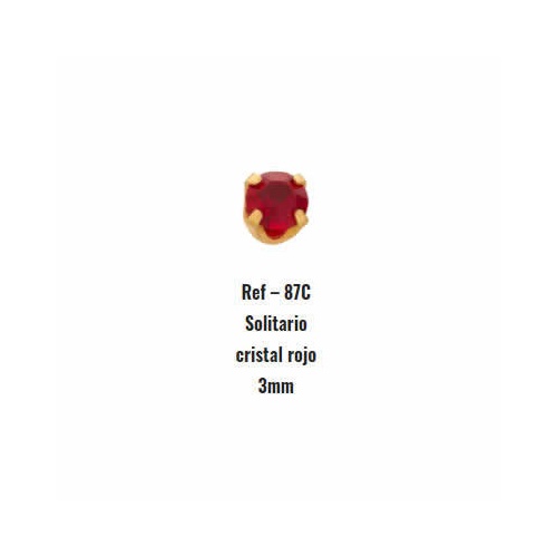Inverness pendiente 24k (87c solitario cristal rojo 3 mm)
