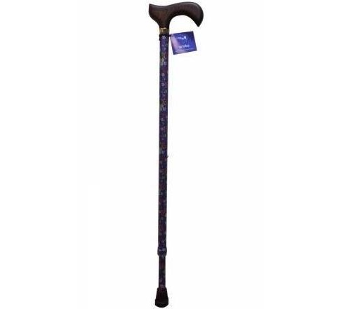 Baston ext aluminio estampado flores claro