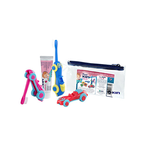 Fluor kin infantil pasta dentifrica - + cepillo infantil kin viaje inicio (1 envase 25 ml)