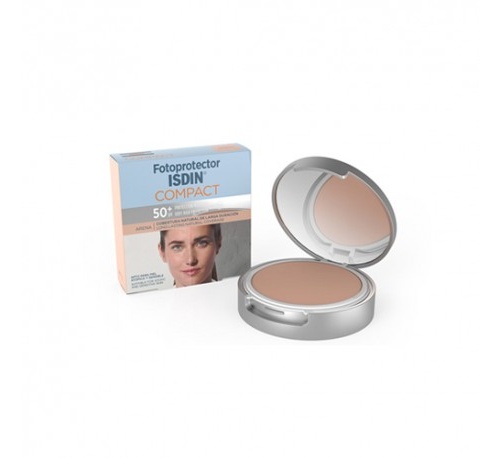 Fotoprotector isdin compact spf 50  1 envase 10 g color light - maquillaje compacto oil-free