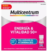 Multicentrum energia & vitalidad 50+ (30 frascos 7 ml sabor frambuesa)