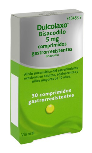 DULCOLAXO BISACODILO 5 mg COMPRIMIDOS GASTRORRESISTENTES, 30 comprimidos