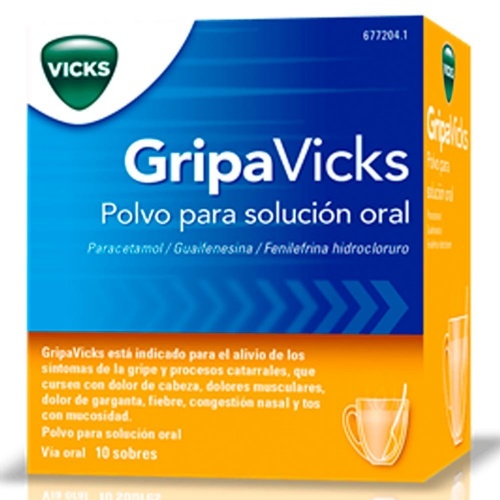 GRIPAVICKS  POLVO PARA SOLUCION ORAL , 10 sobres