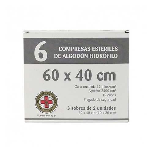 Gasa esteril algodon hidrofilo compresas (Sobre 3 u  6 u)