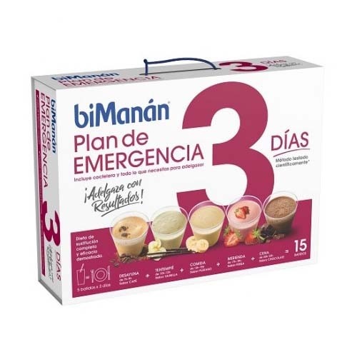 Bimanan plan emergencia 3 dias  15 sobres 44 g