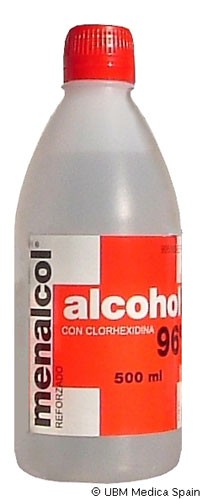 MENALCOL REFORZADO 96º SOLUCIÓN CUTÁNEA, 1 frasco transparente de polietileno de 500 ml
