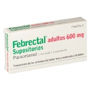 FEBRECTAL ADULTOS 600 mg SUPOSITORIOS , 6 supositorios