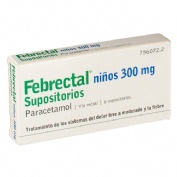 FEBRECTAL NIÑOS 300 mg SUPOSITORIOS , 6 supositorios