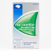 NICORETTE ICE MINT 2 mg CHICLES MEDICAMENTOSOS, 30 chicles